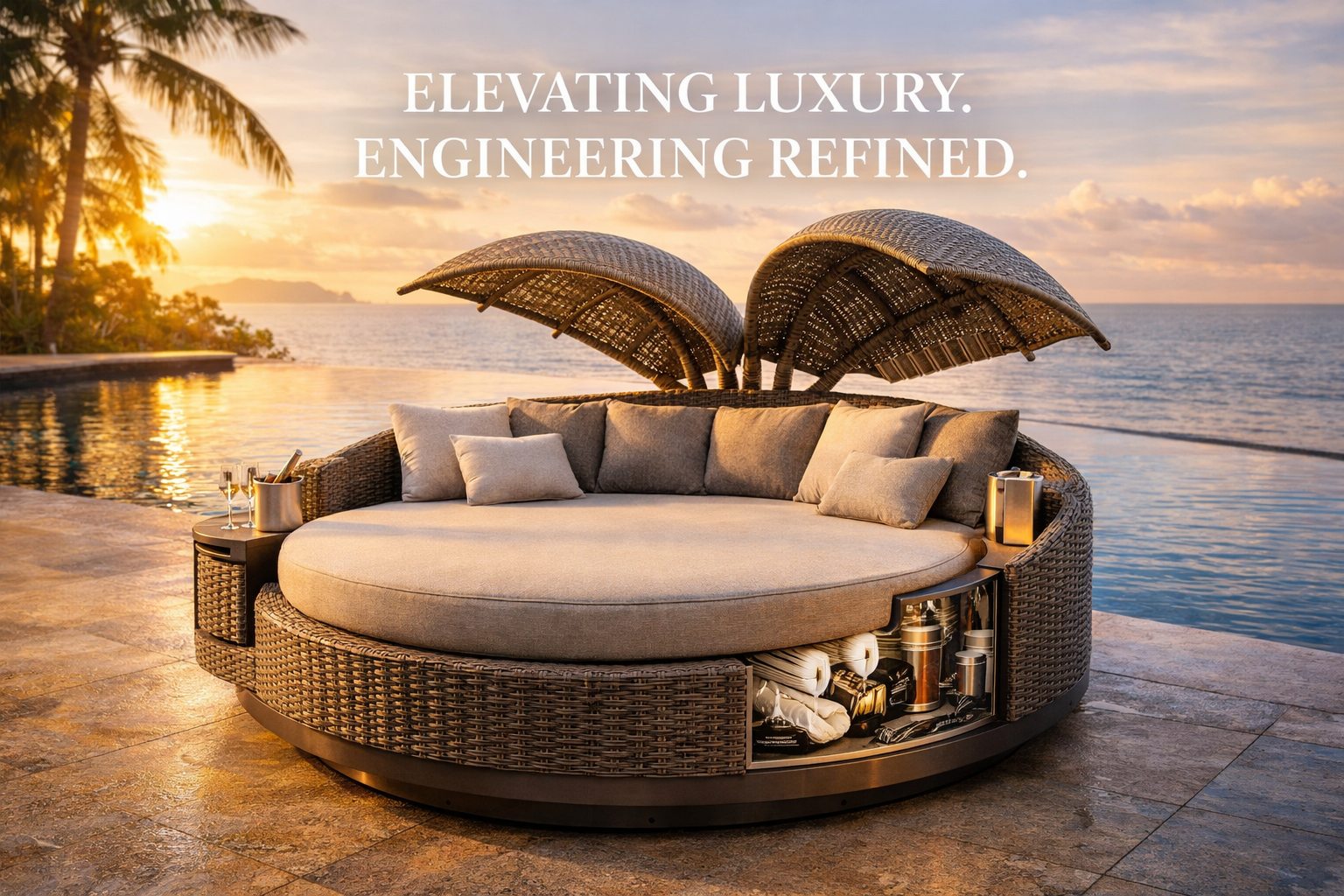 OrbIS luxury sunbed by the sea